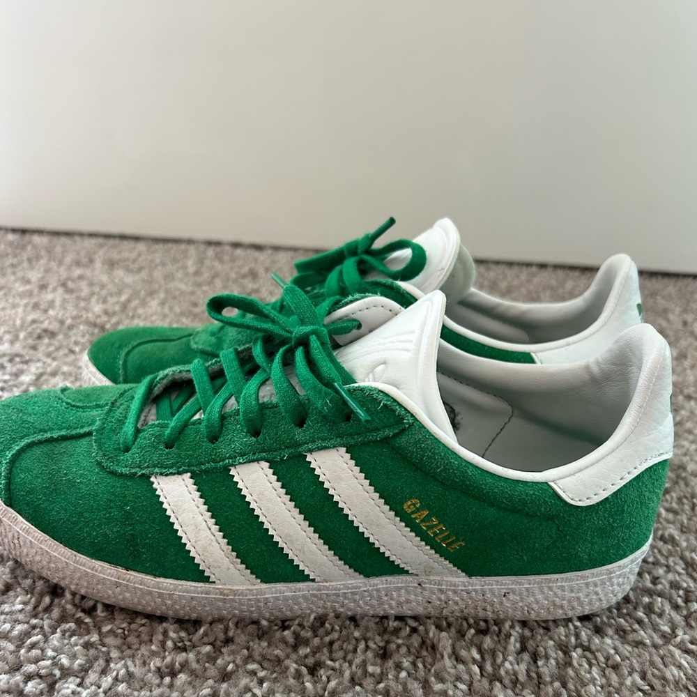 Adidas Kids Gazelle Sneakers in Green and White